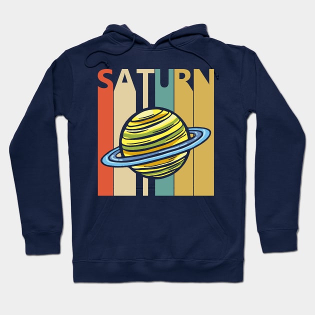 Vintage Saturn Planet Hoodie by GWENT